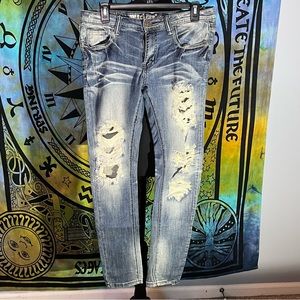 Machine Distressed skinny Jeans